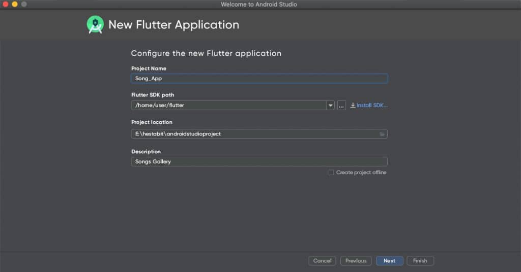 Flutter app configuration