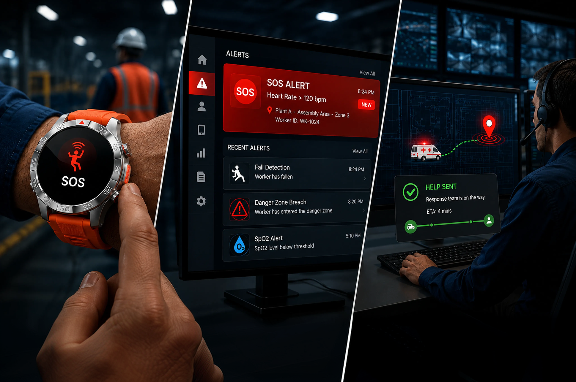 Emergency response context on the Trega command centre